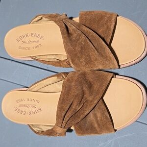 New Kork Ease Zel Suede Slide Sandal Brown Suede No Box Size 8 EU39